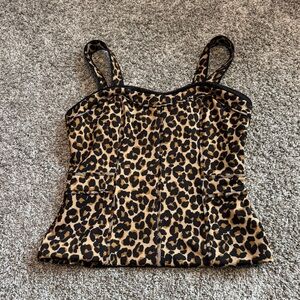 White House Black Market Leopard Camisole Top